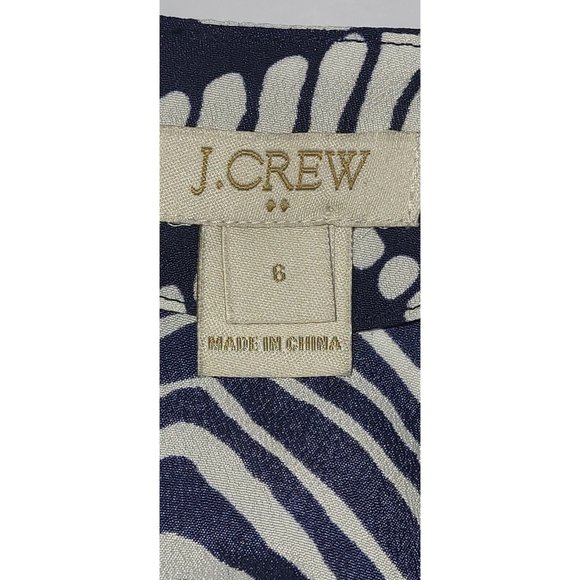 J. Crew Womens Silky Short Sleeve Chevron Print Romper - Style E9850 - Size 6 - Picture 4 of 6